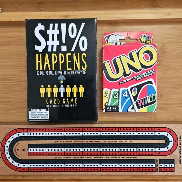 LAST CALL Card Game Bundle: Uno, Uno Go, Tiny Jenga, Shi* Happens & Cribbage - Picture 6 of 10